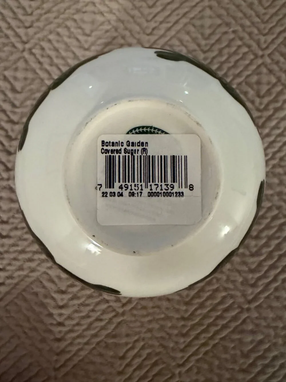 Portmeirion Botanic Garden Round Ceramic Lid Covered Sugar Bowl Dining Vintage